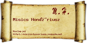 Misics Honóriusz névjegykártya